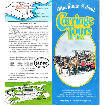 Vintage Mackinac Island Carriage Tours Inc. MI Brochure TF4-B3