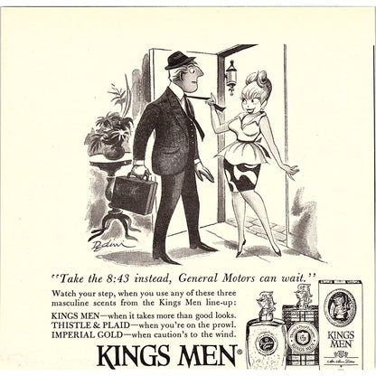 Kings Men Cologne Dedim Cartoon 1967 Ad AG2-H1