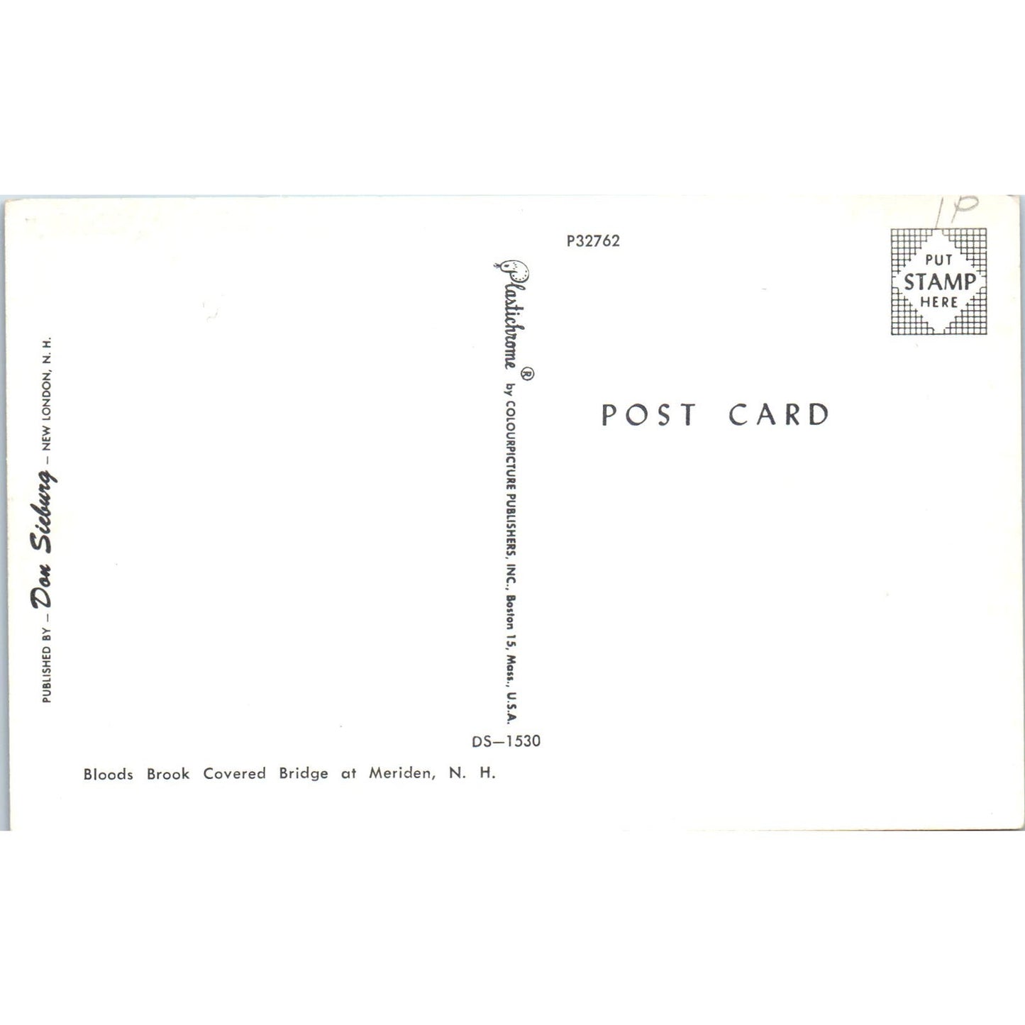 Bloods Brook Covered Bridge Meriden NH Covered Bridge Postcard PB11