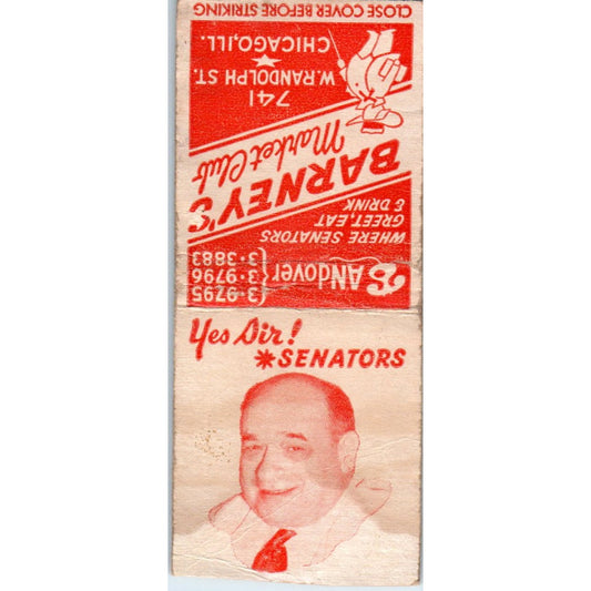 Barney's Market Club Chicago IL Vintage Matchbook Cover SD4-Y12