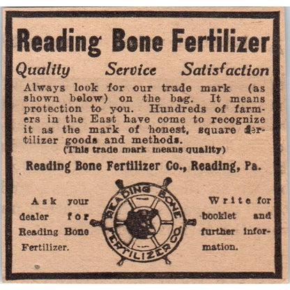 Reading Bone Fertilizer Co Reading PA 1922 Magazine Ad AF2-S8