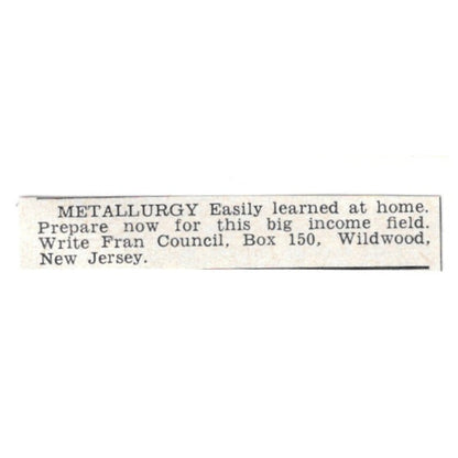 Metallurgy - Fran Council, Wildwood New Jersey 1955 Ad AG1-S4