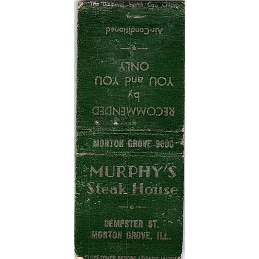 Murphy's Steak House Morton Grove IL Vintage Matchbook Cover SC7-Y5