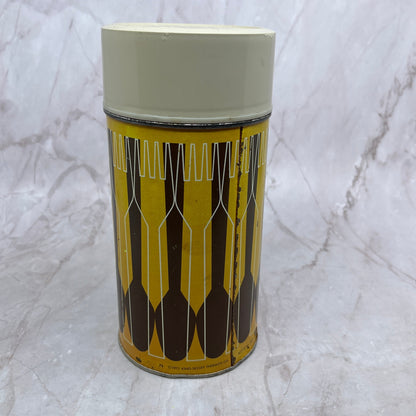 Vintage 1971 King-Seeley Thermos, Pint Size, Geometric Design Used TF4