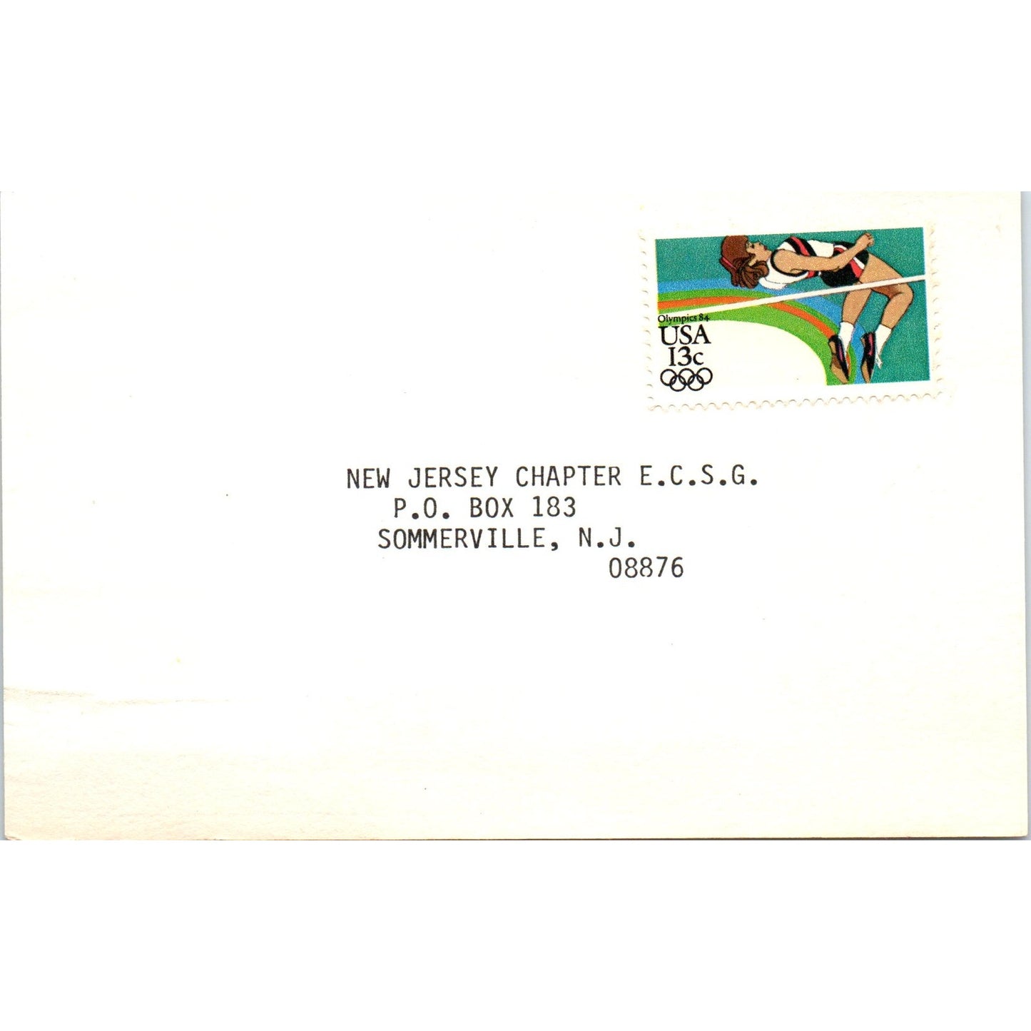 1984 Somerville NJ Chapter ECSG Officer Election Ballot Postal Card PD7