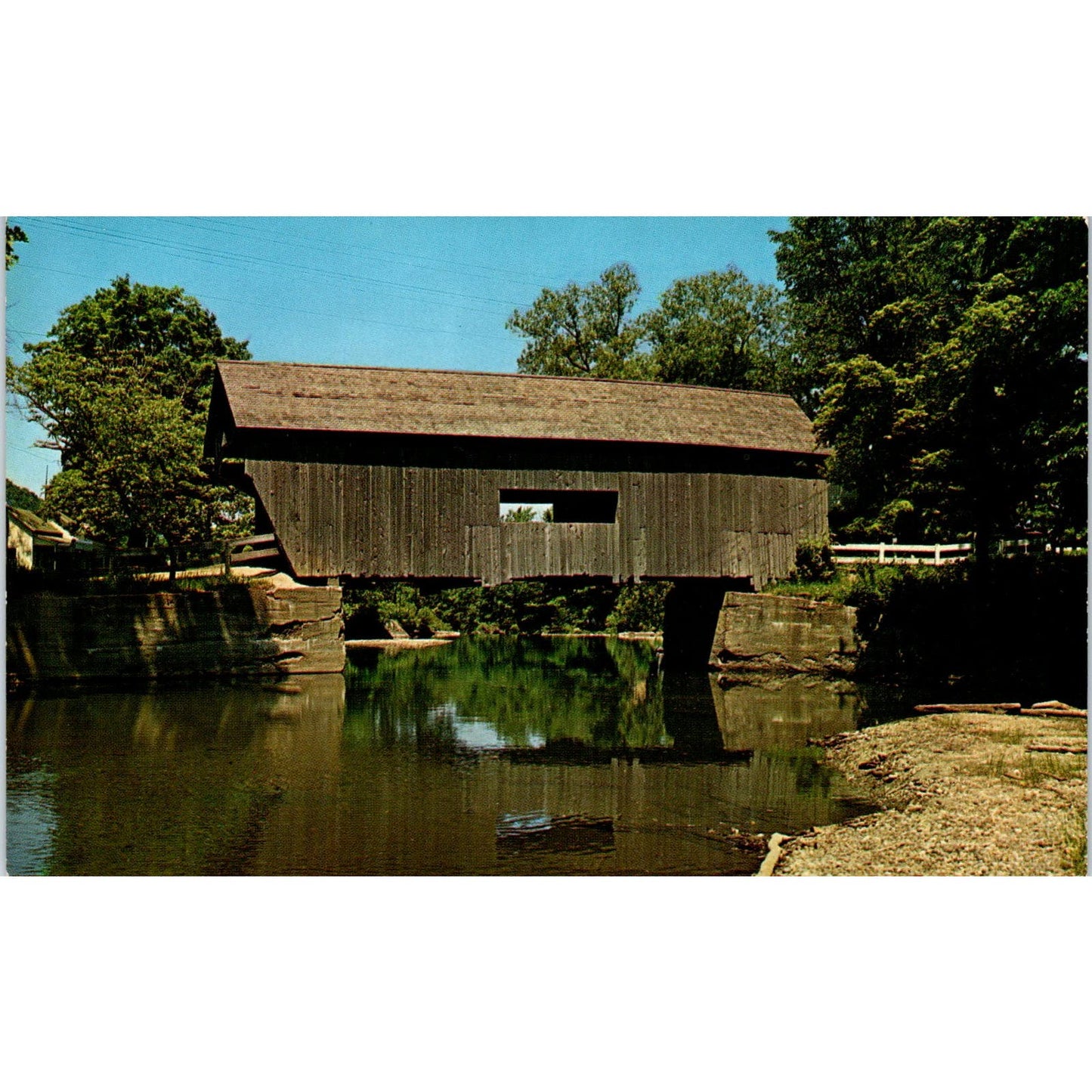 Covered Bridge Mad River Warren VT Vintage Covered Bridge Postcard PD3