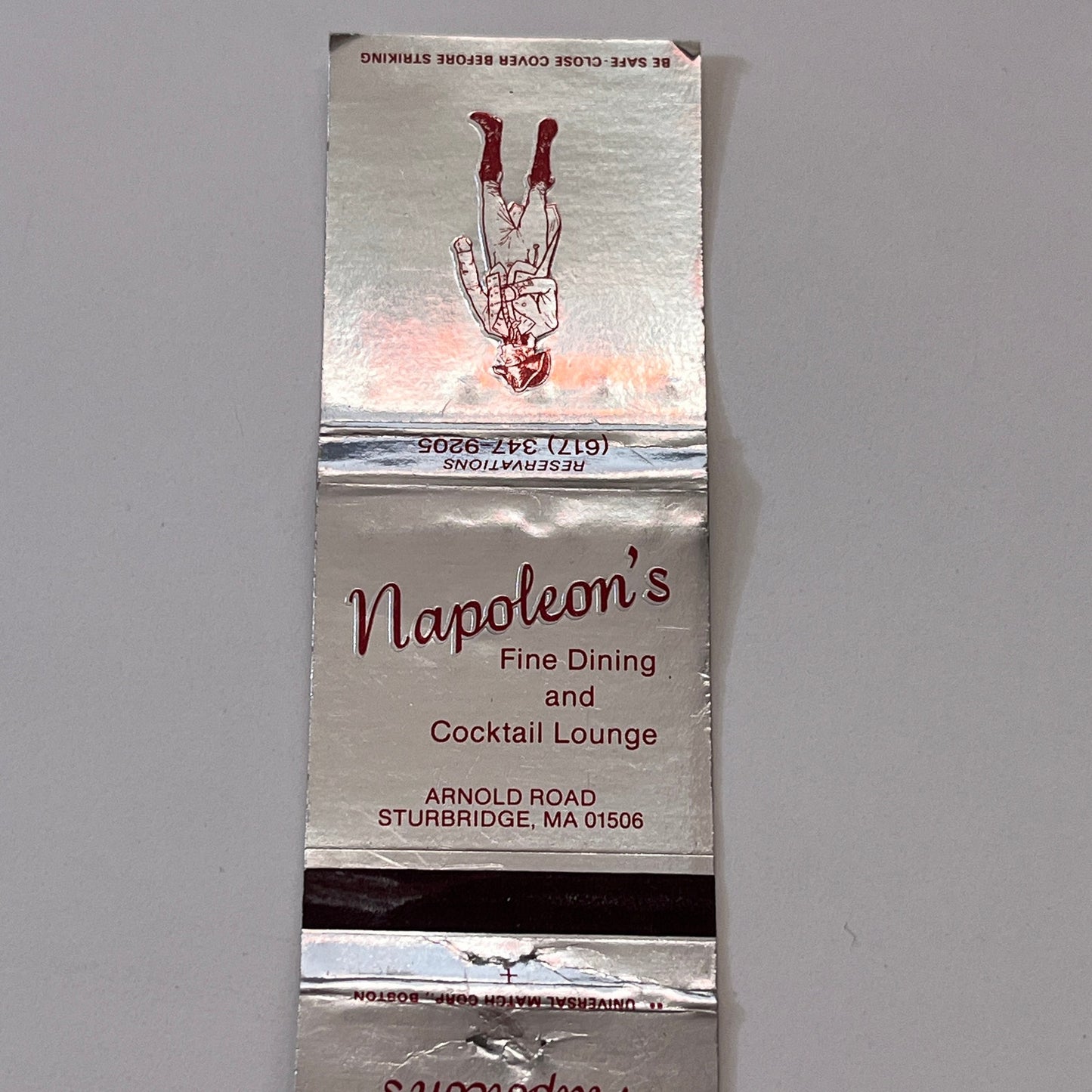 Napoleon's Fine Dining & Cocktail Lounge Sturbridge MA Matchbook TB6-MB1-11
