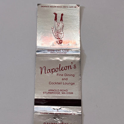 Napoleon's Fine Dining & Cocktail Lounge Sturbridge MA Matchbook TB6-MB1-11