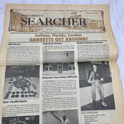1984 Apr - The Garrett Searcher Newsletter Treasure Hunting Metal Detectors M20