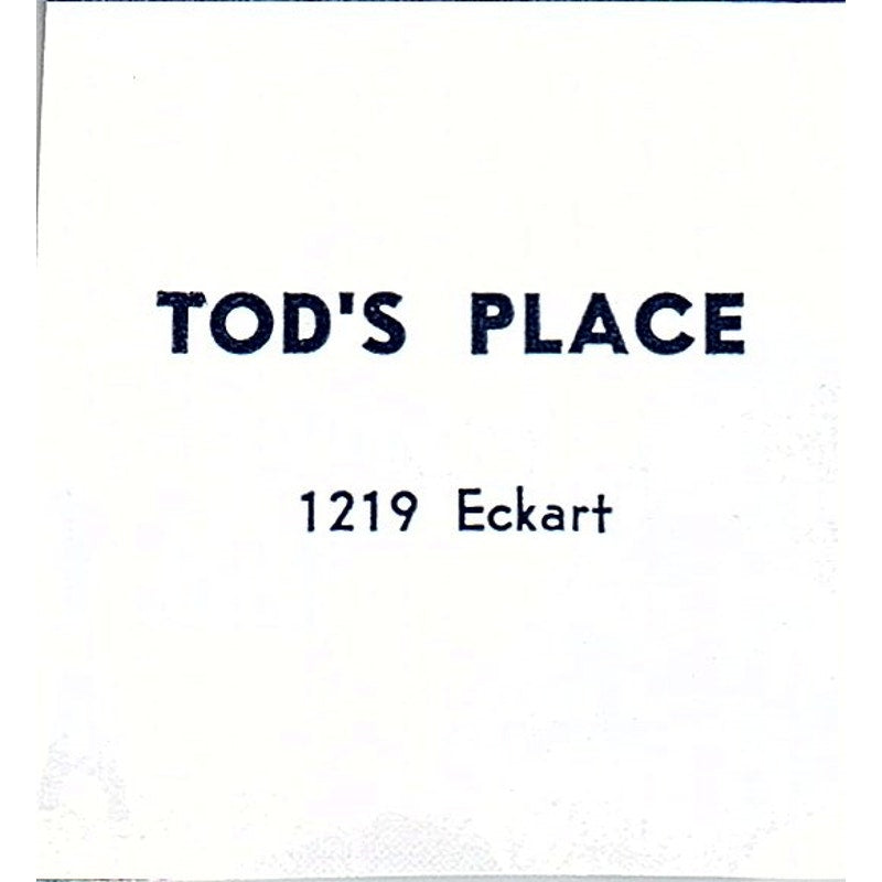 Tod's Place 1219 Eckart Fort Wayne Indiana 1964 Ad AG1-S15