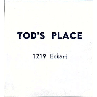 Tod's Place 1219 Eckart Fort Wayne Indiana 1964 Ad AG1-S15