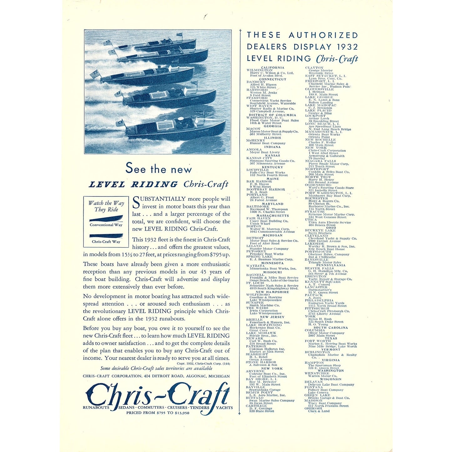 Lady Isobel Muttart NY, YAWIM Murphy Green Bay Sterling Engine Co 1932 Ad V1-4