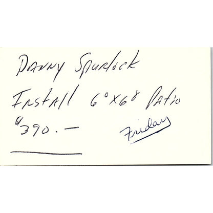 Danny Spurlock D&G Construction Vintage Business Card SD9-B3