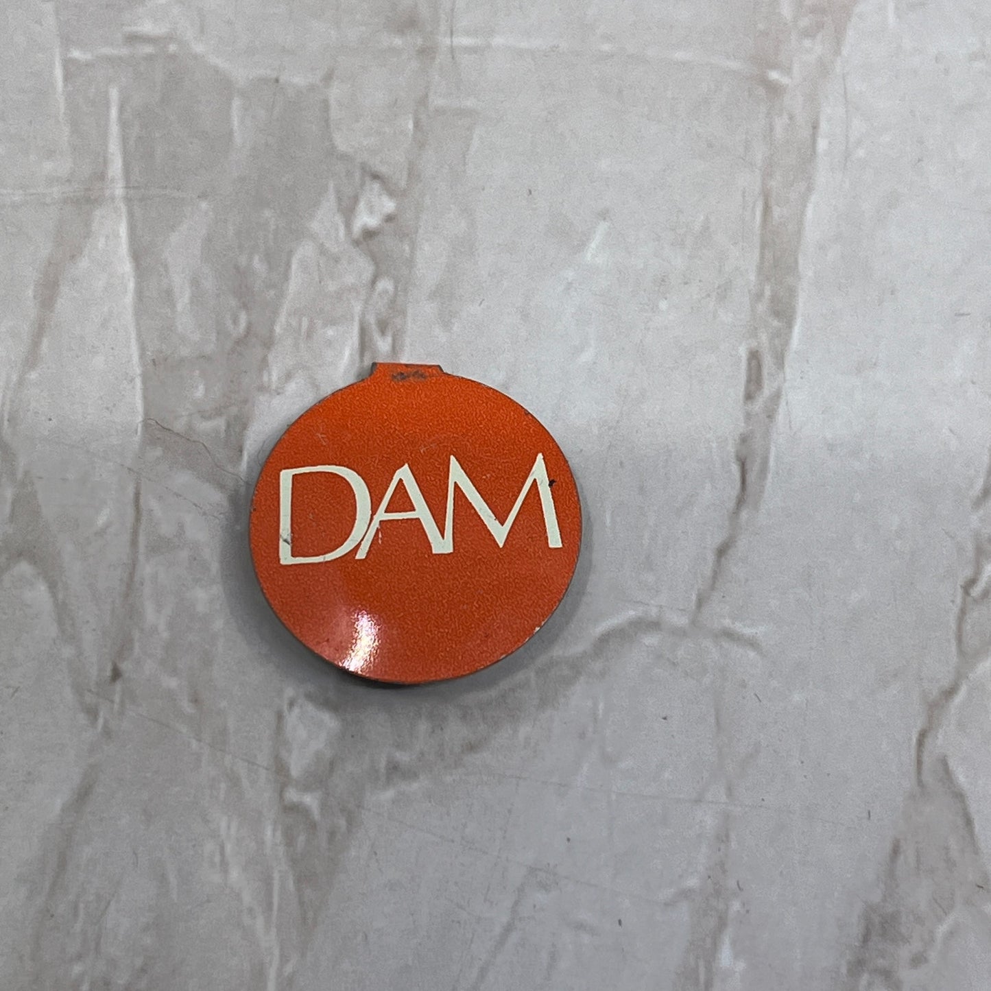 Vintage Red Metal DAM Button SB3