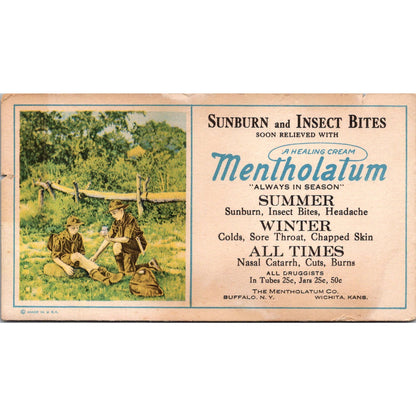 The Mentholatum Co Buffalo NY Wichita KS Antique Blotter Card AJ5-H3