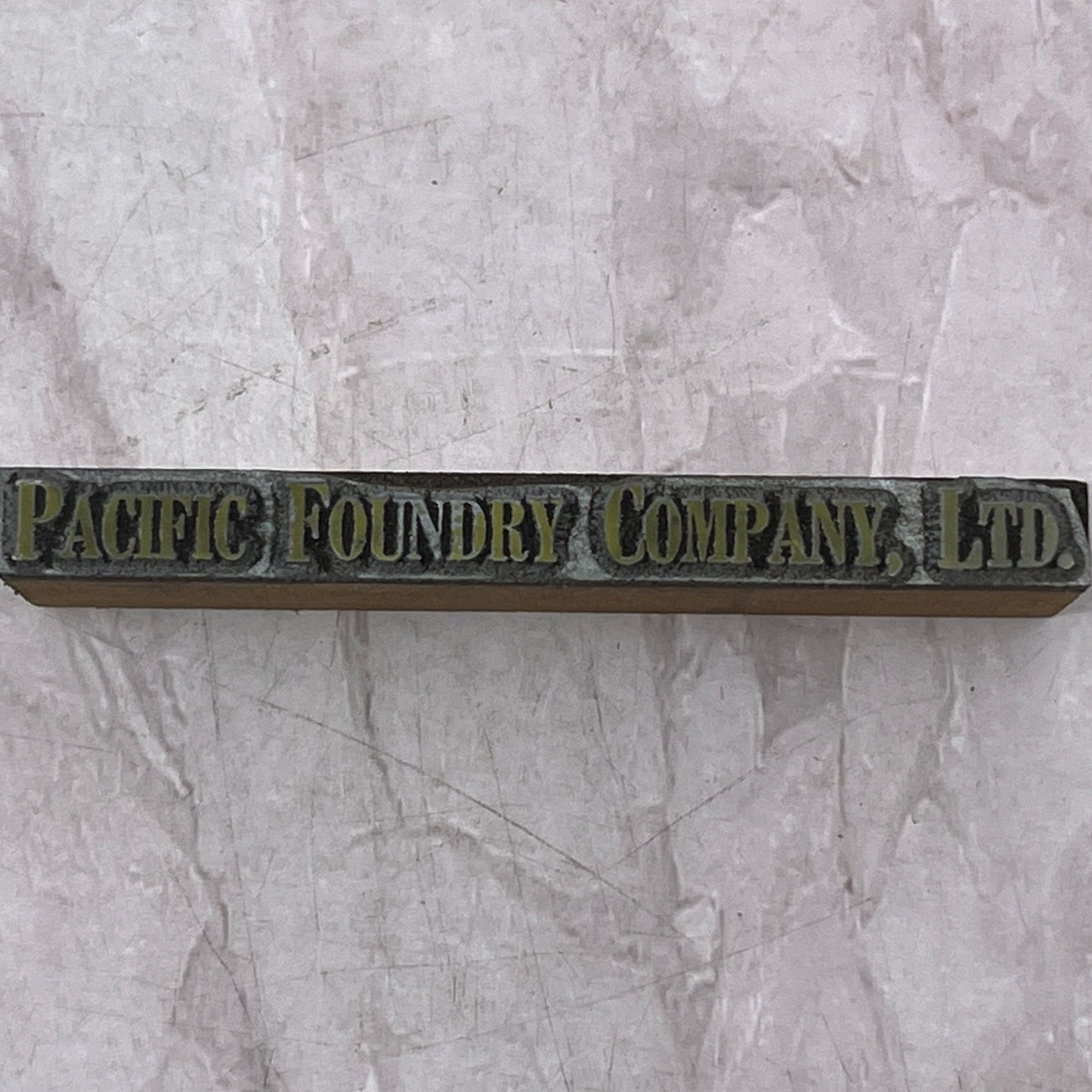 Retro Pacific Foundry Company Ltd Vintage Letterpress Printers Block Plate SF5