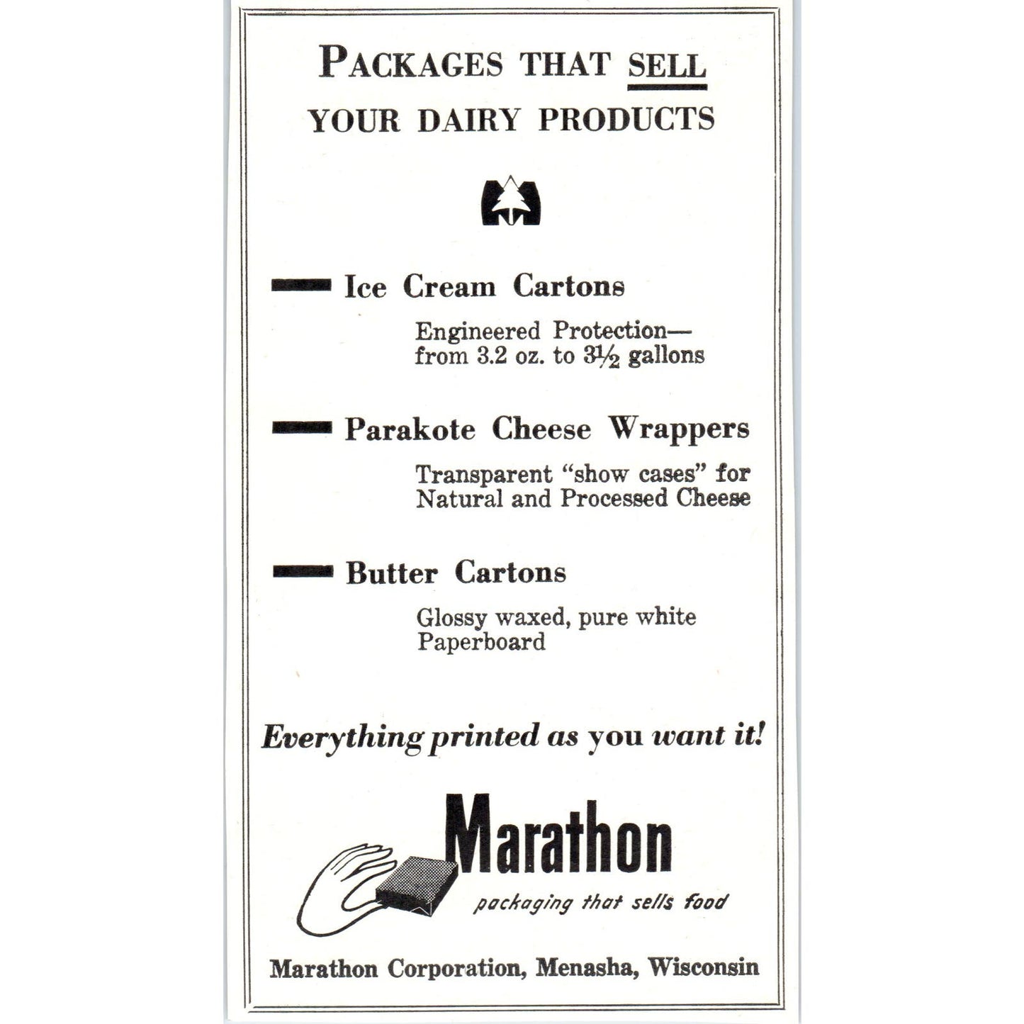 Toledo Scale Co, Marathon Corporation Menasha WI 1953 Ad AE9-DC2