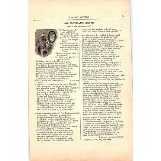 The Brahman's Lesson Richard Henry Stoddard 1884 Poem TA5-CJ-3
