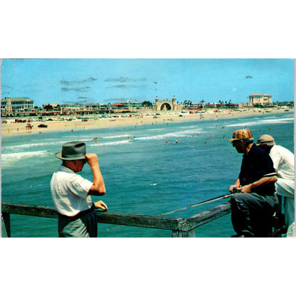 1964 Daytona Beach Florida Ocean Beach View Vintage Postcard PD1