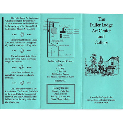 The Fuller Lodge Art Center & Gallery Los Alamos NM Vtg Travel Brochure TH2-TB1