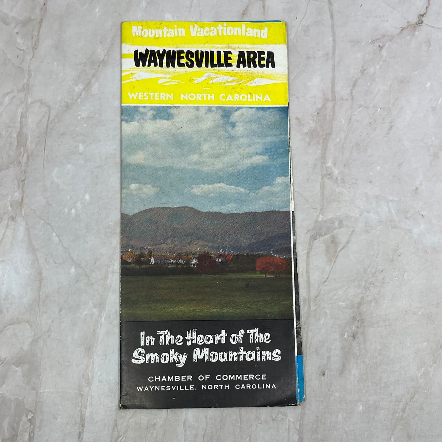 1950s Waynesville Area North Carolina Smoky Mountains Map Brochure TG8-Z