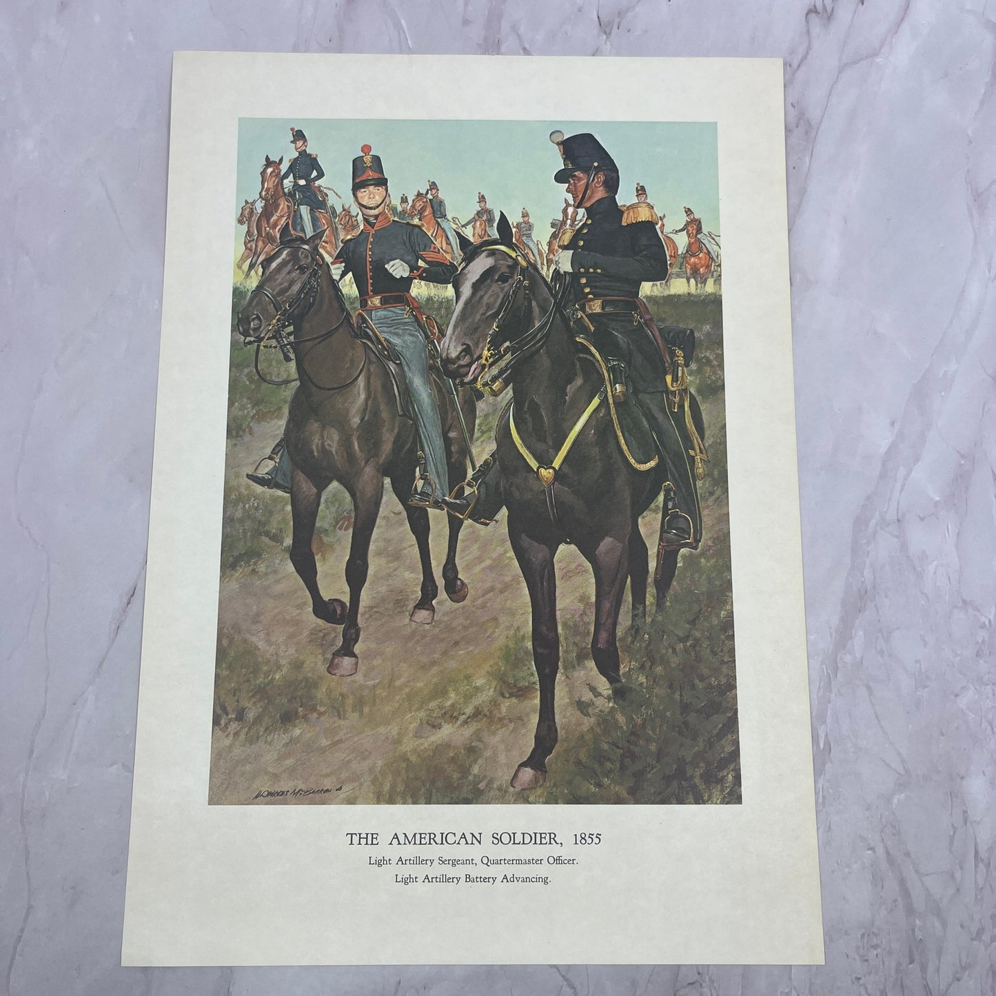 1855 Light Artillery Quartermaster, Artillery Battery Advancing Art Print V14-4