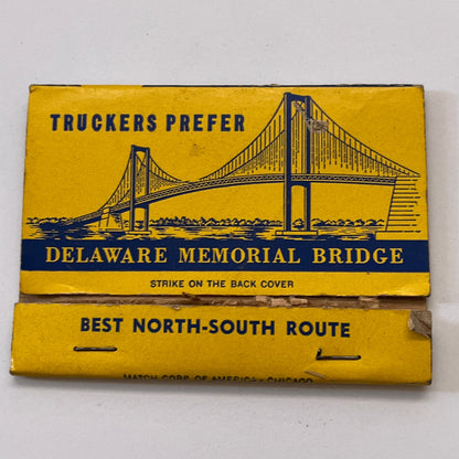 Truckers Prefer Delaware Memorial Bridge Vintage Matchbook Cover TB8-MB3-9