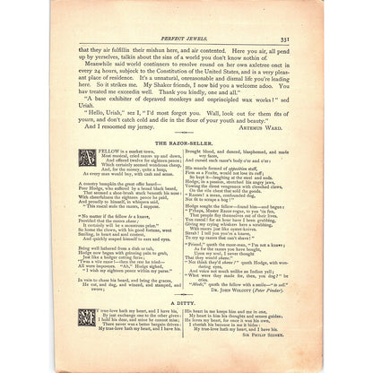 The Shakers - Artemus Ward 3 Pages 1884 Poem TA5-CJ-6
