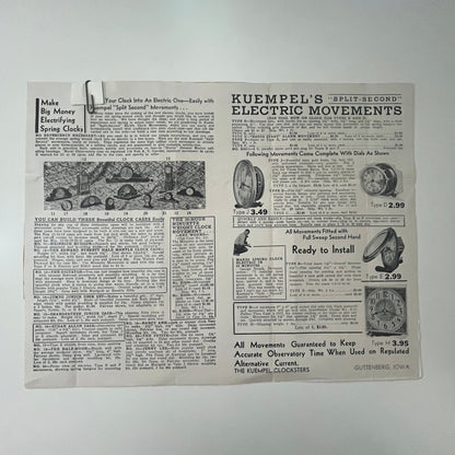 The Kuempel Clocksters Clocks Guttenberg IA Letterhead & Envelope K22