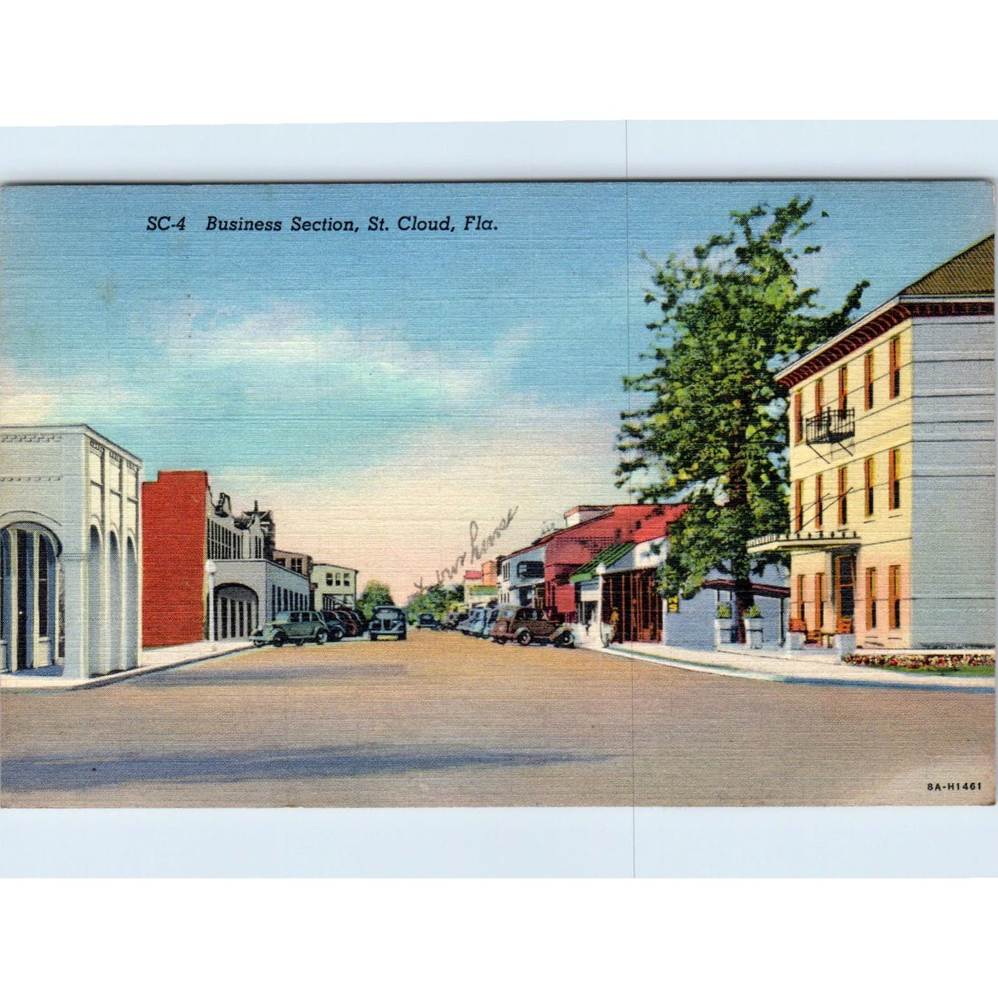 1945 Business Section St. Cloud Florida Original Postcard PC9