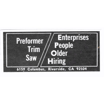 Performer Trim Saw Riverside California 1972 Ad AF8-S3