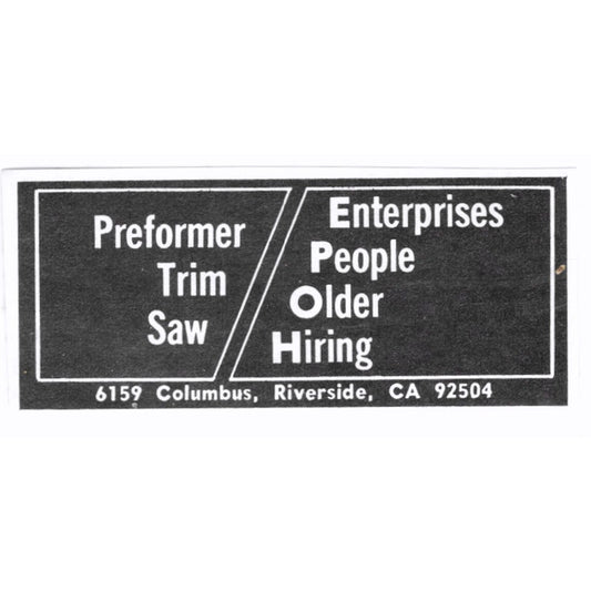 Performer Trim Saw Riverside California 1972 Ad AF8-S3
