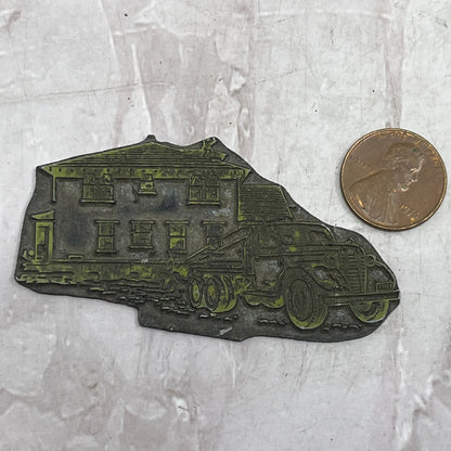 Retro Semi-Truck Delivery Vintage Letterpress Printers Block Plate SF5-S