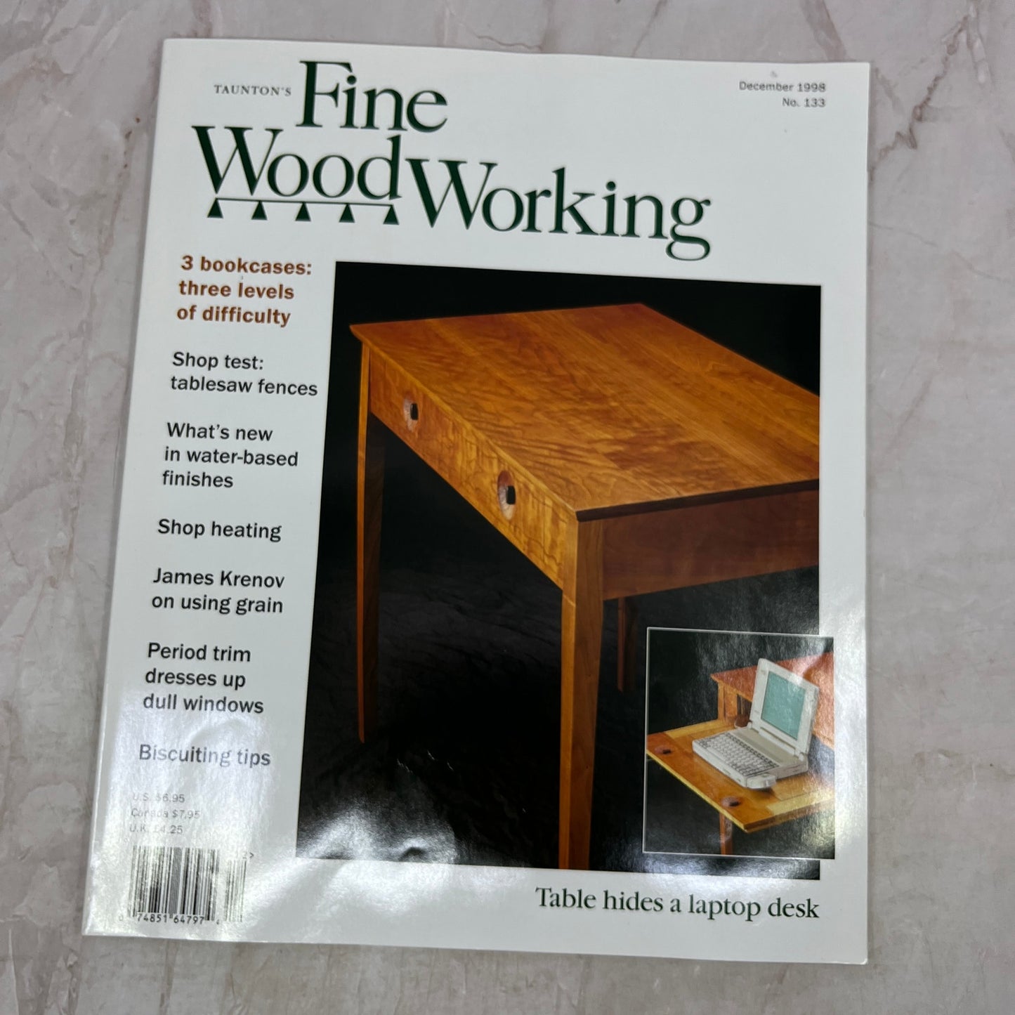 Laptop Desk Table - Dec 1998 No 133 - Taunton's Fine Woodworking Magazine M33