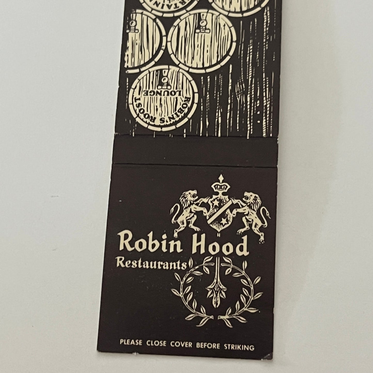 Robin Hood Restaurants Michigan City Mattoon Duluth Matchbook Cover TB6-MB2-4