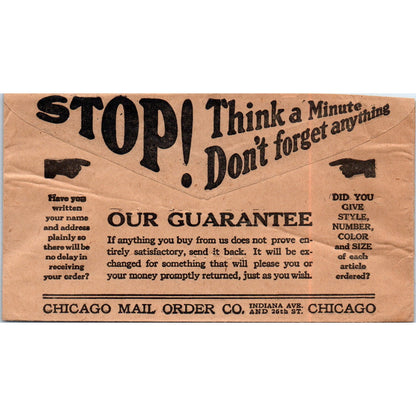 1921 Chicago Mail Order Co Advertising Envelope AD8-R2