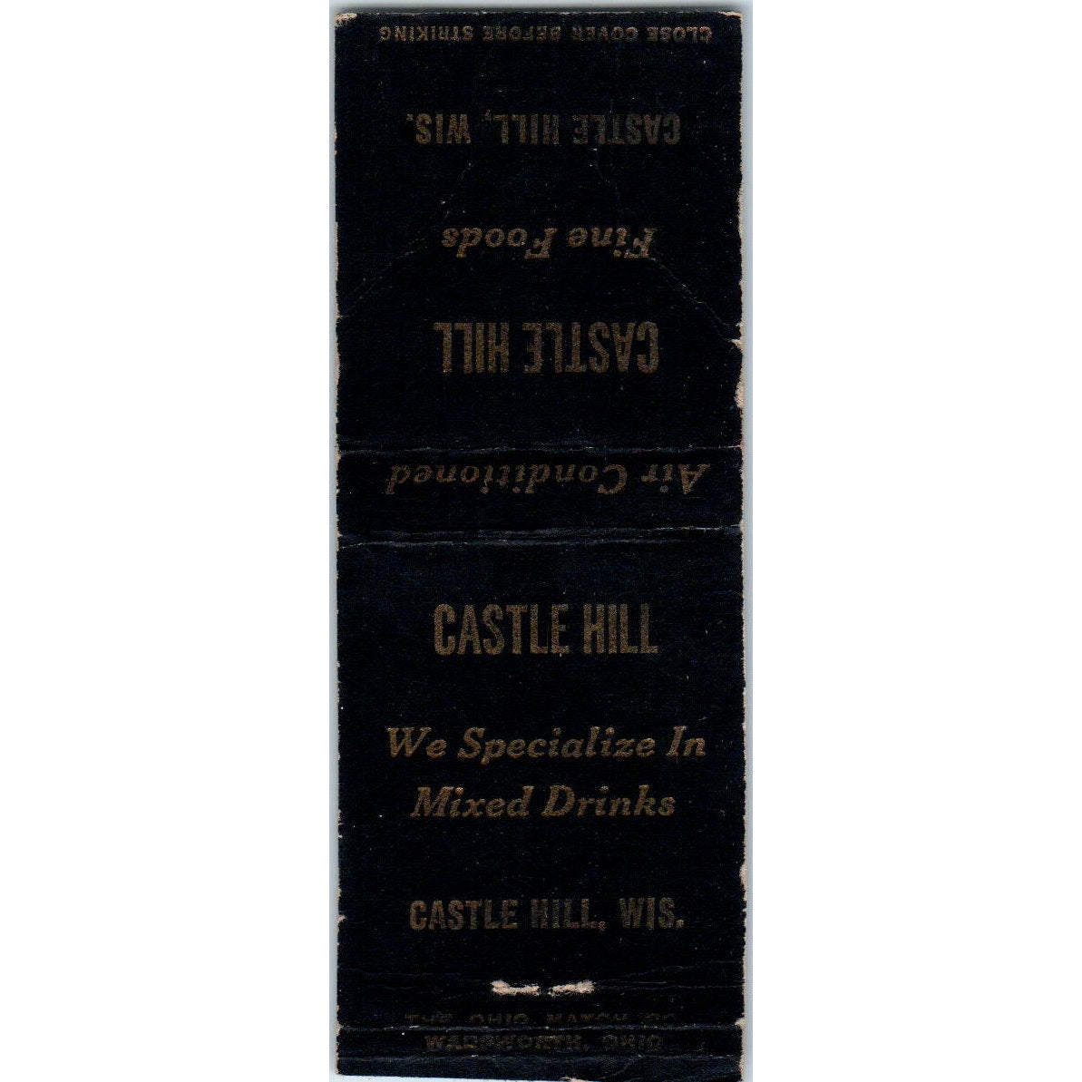 Castle Hill Fine Foods Castle Hill Wisconsin Vintage Matchbook Cover SD4-Y10