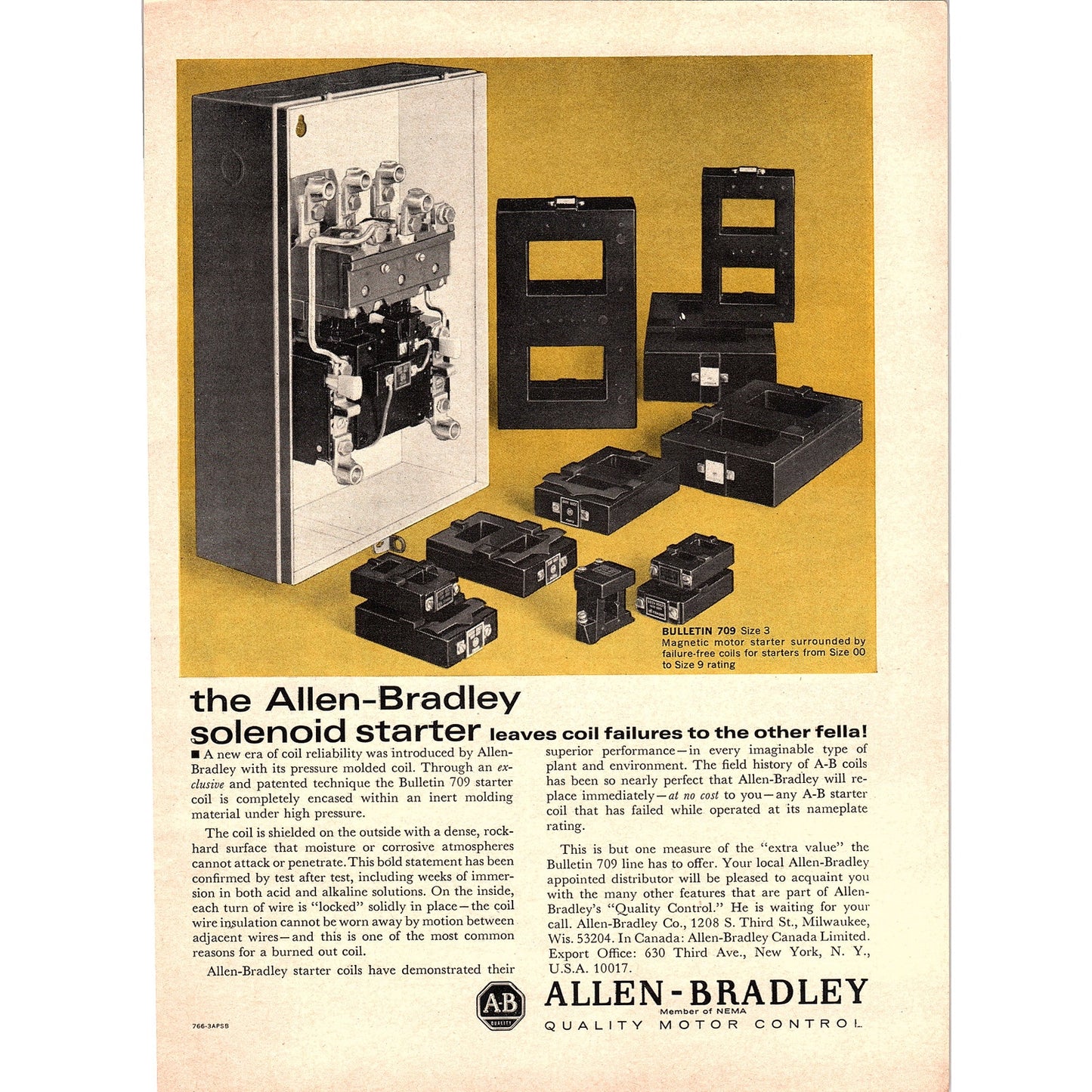 Allen-Bradley Solenoid Starter Bulletin 709 Magnetic Motor Starter 1967 AG1-16