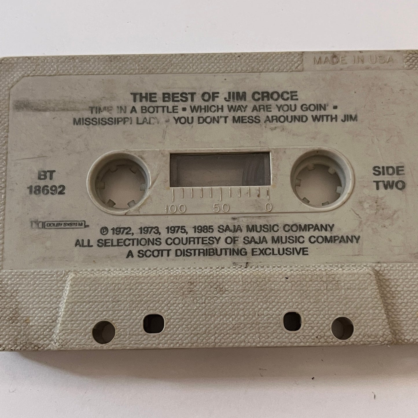 The Best of Jim Croce Cassette Tape TB6-OT2