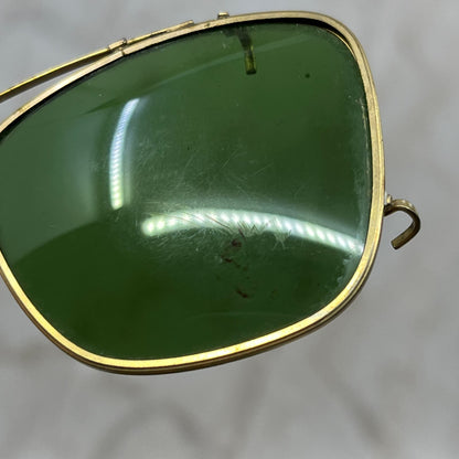 Vintage Polaroid Medium Clip On Sunglasses & Case TE9-G5-9