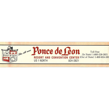 Ponce De Leon Resort and Convention Center St. Augustine FL 1989 Ad AF9-12