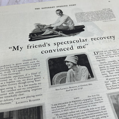 Fleischmann's Yeast Cakes for Health 1928 Original Magazine Advertisement FL6-8