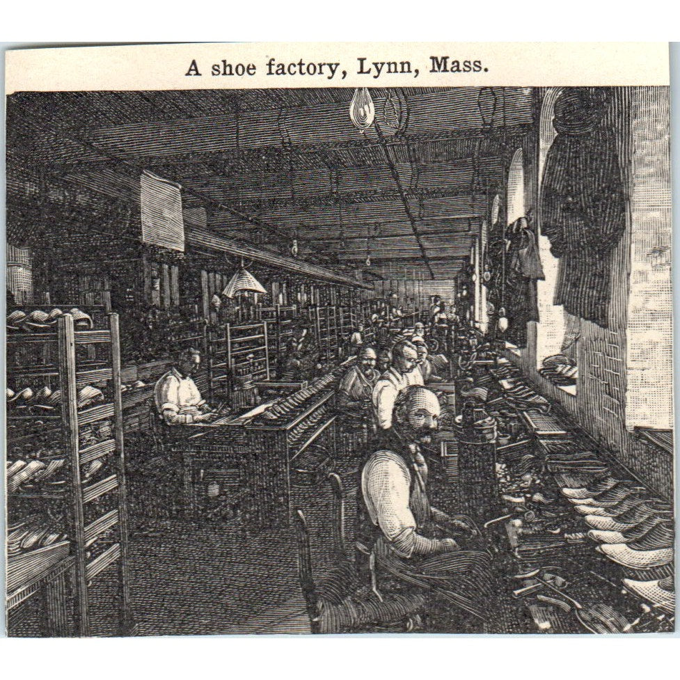 A Shoe Factory in Lynn Massachusetts 1901 Engraving AF2-P1