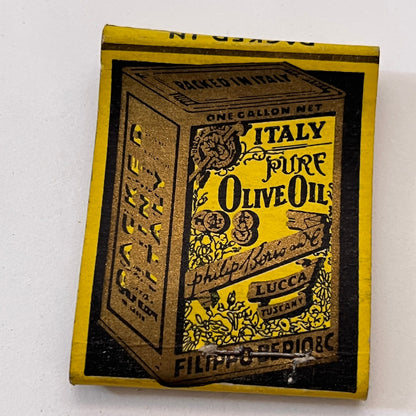 Olive Oil Filippo Berio Lucca Toscana Italy Vintage Matchbook Cover TB8-MB3-8