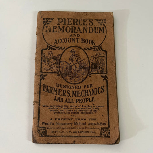 1919 Pierce's Memorandum and Account Book for Farmers, Mechanics TE2-BB