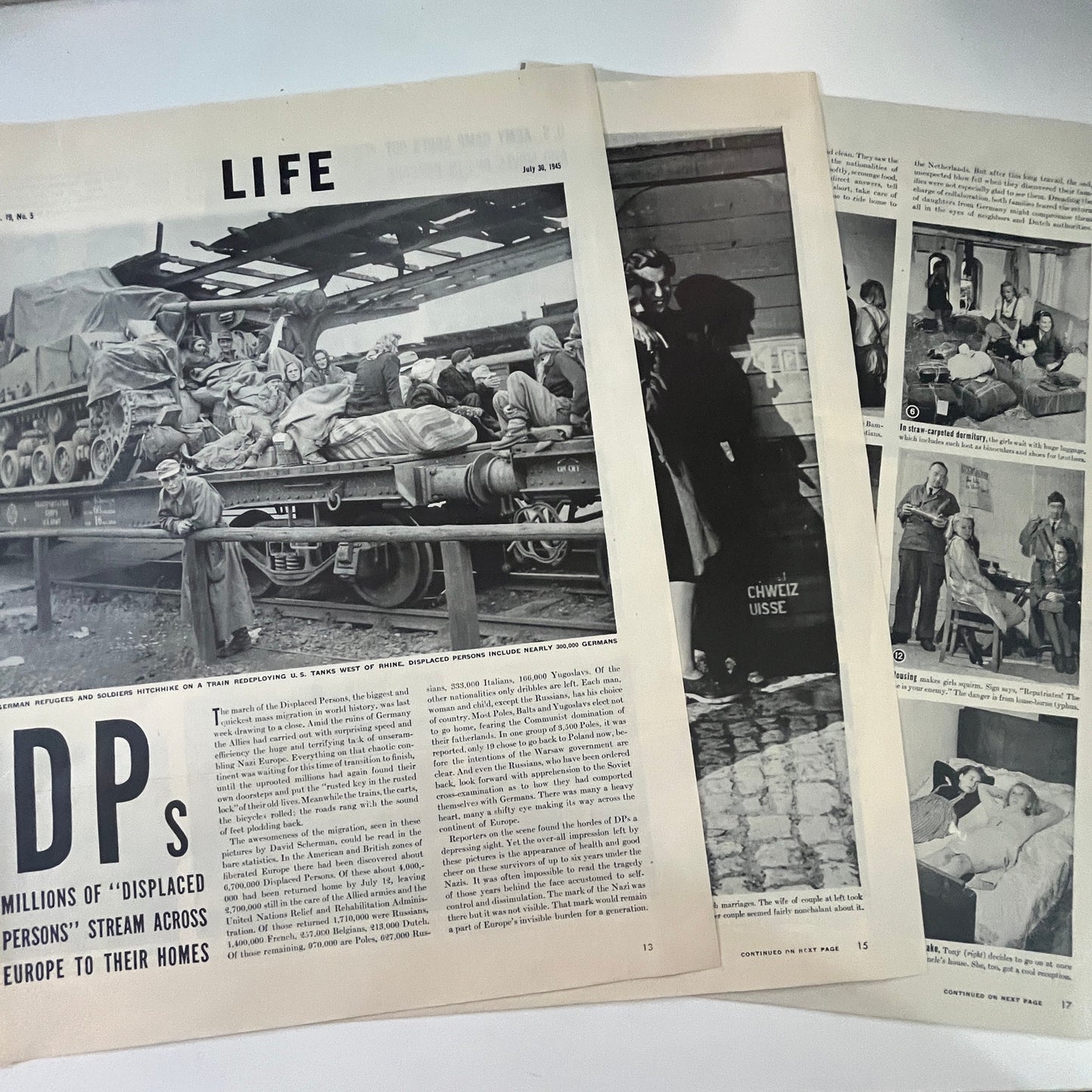German Refugees Displaced Persons in Europe 4 Pages 1940s WWII Era Article V29-5