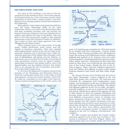 Vintage Fort Snelling Minnesota Self Guided Tour Map & Fold Out Brochure TF4-B1
