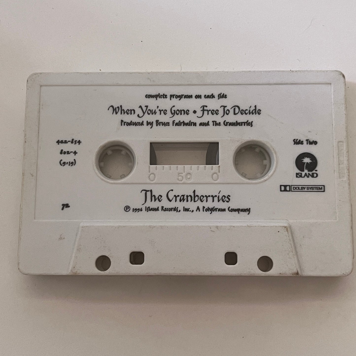The Cranberries - When You're Gone/Free to Decide Cassette Tape TB6-OT2
