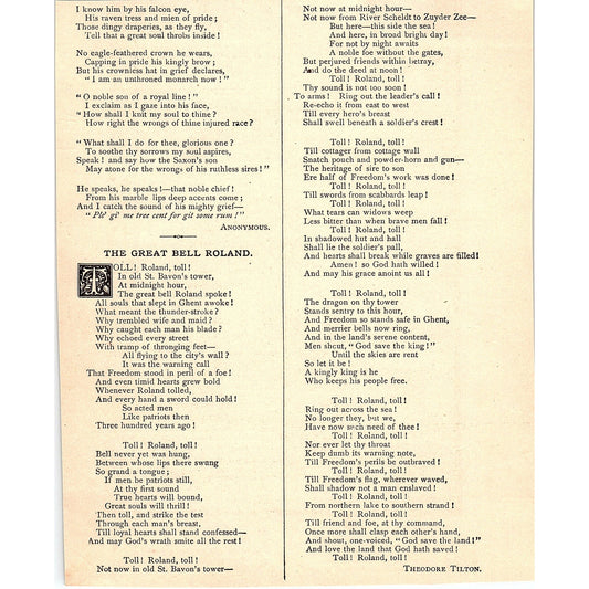 The Great Bell Roland - Theodore Tilton 1884 Poem AG3-1