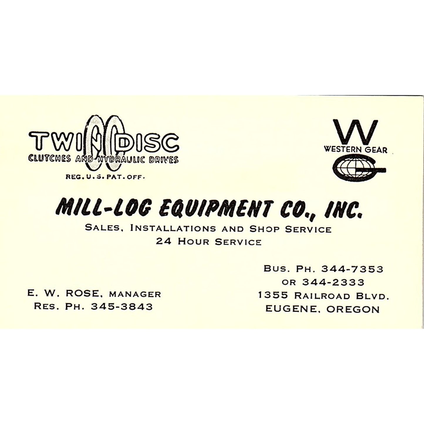 Balzer Machinery Co Thomas J Hoar Portland Oregon Vintage Business Card SB4-B4